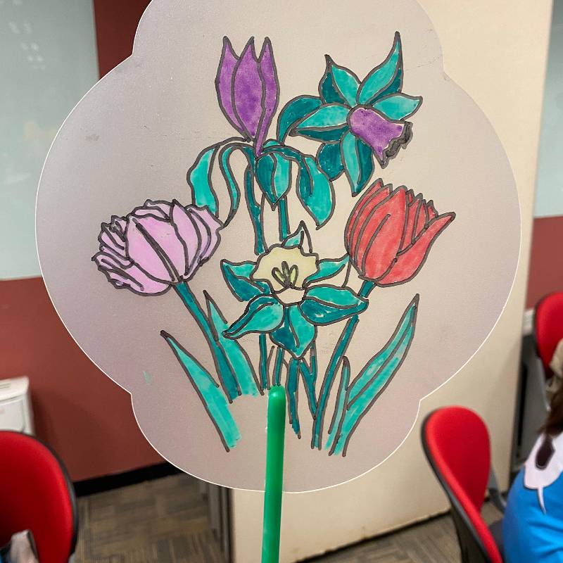 Acrylic Design on Fan Fringe Activities